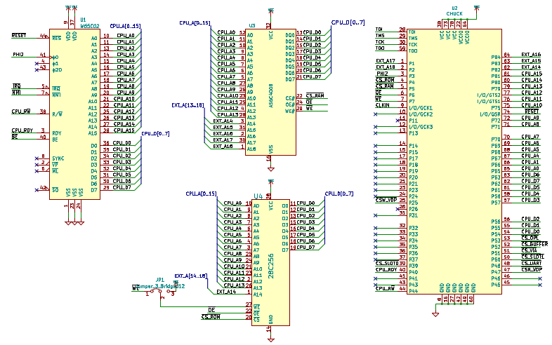 schematic of cpu / memory/ glue logic part