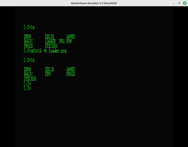 steckOS attrib command example