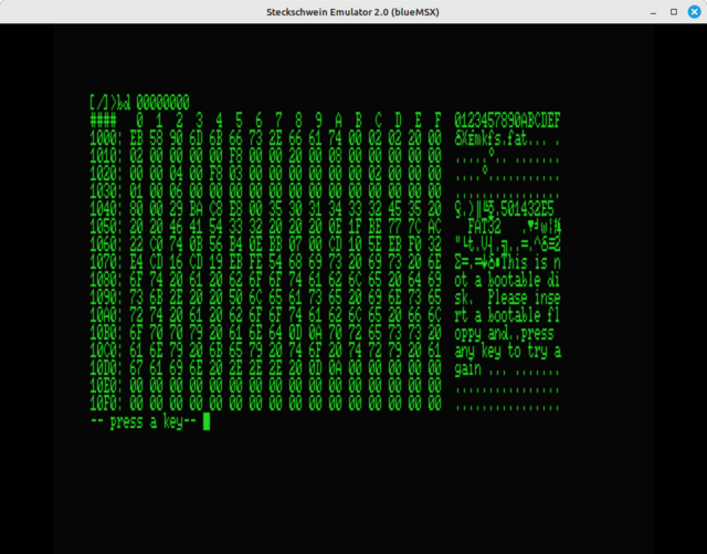 steckOS bd command output