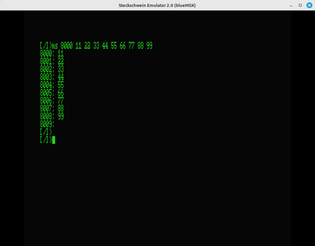 steckOS ms command output