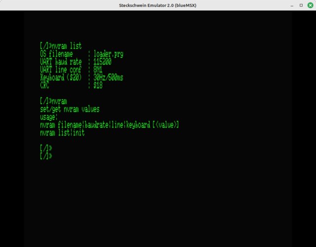 steckOS nvram command output