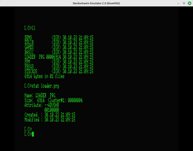 steckOS stat command output