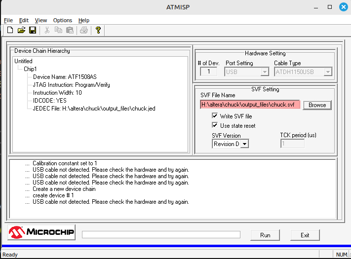 Screenshot of ATMISP running on Wine